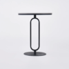 Modanio Modern Oval End Table with  Round Marble Top (16"Dia x 22"H)