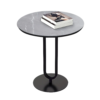 Modanio Modern Oval End Table with  Round Marble Top (16"Dia x 22"H)