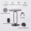 Modanio Modern Oval End Table with  Round Marble Top (16"Dia x 22"H)