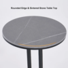 Modanio Modern Oval End Table with  Round Marble Top (16"Dia x 22"H)