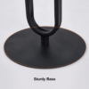 Modanio Modern Oval End Table with  Round Marble Top (16"Dia x 22"H)