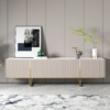 Modanio 60" Fluted TV Console with Italian Marble Top and Storage Cabinets