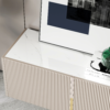 Modanio 60" Fluted TV Console with Italian Marble Top and Storage Cabinets