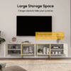 Modanio 60" Fluted TV Console with Italian Marble Top and Storage Cabinets