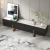Modanio 60" Fluted TV Console with Italian Marble Top and Storage Cabinets