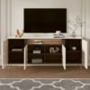 Modanio Tall Beige TV Console with Top Italian Marble with 4 Doors & 5 Shelves 63X14"
