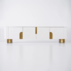 Modanio Marble Top Beige & Gold TV Stand with 4 Door Media Console for Living Room