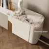 Modanio Marble Top Beige & Gold TV Stand with 4 Door Media Console for Living Room