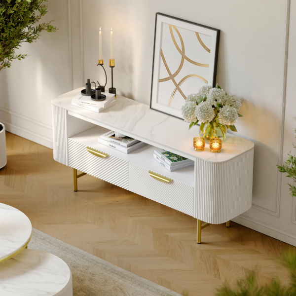 Modanio Nova Line Fluted TV Cabinet with Storage