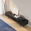 Modanio Modern Line Media Console TV Stand with Drawers & Black Metal Legs
