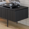 Modanio Modern Line Media Console TV Stand with Drawers & Black Metal Legs