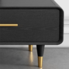 Modanio Modern Black TV Stand Rectangle Media Stand Wood TV Console with 3 Drawers