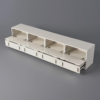Modanio Modern White Wood TV Stand with 4 Drawer Convert to Tall Media Cabinet for TV