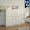 Modanio Modern White Wood TV Stand with 4 Drawer Convert to Tall Media Cabinet for TV
