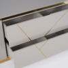 Modanio Luxe Grey & Gold TV Console with Drawer and Open Shelving