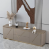 Modanio Luxe Grey & Gold TV Console with Drawer and Open Shelving