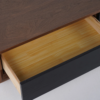 Modanio Modern Walnut TV Console Rectangle Media Stand Walnut TV Console with 3 Drawers