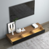 Modanio Modern Walnut TV Console Rectangle Media Stand Walnut TV Console with 3 Drawers