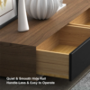 Modanio Modern Walnut TV Console Rectangle Media Stand Walnut TV Console with 3 Drawers