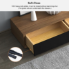 Modanio Modern Walnut TV Console Rectangle Media Stand Walnut TV Console with 3 Drawers
