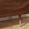 Modanio Lake Mid Century TV Stand with Wavy Design Walnut Storage 4 Drawer