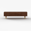 Modanio Lake Mid Century TV Stand with Wavy Design Walnut Storage 4 Drawer