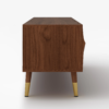 Modanio Lake Mid Century TV Stand with Wavy Design Walnut Storage 4 Drawer