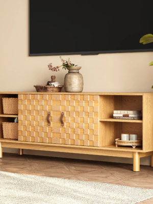 MOD-TC-16_1 Modanio Natural Wood Mid Century TV Stand with Storage