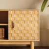 Modanio Natural Wood Mid Century TV Stand with Storage