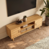 Modanio Natural Wood Mid Century TV Stand with Storage