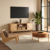 Modanio Natural Wood Mid Century TV Stand with Storage