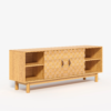 Modanio Natural Wood Mid Century TV Stand with Storage