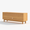 Modanio Natural Wood Mid Century TV Stand with Storage