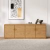 Modanio Natural Wood Tall TV Stand with Storage