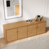 Modanio Natural Wood Tall TV Stand with Storage