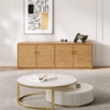 Modanio Natural Wood Tall TV Stand with Storage