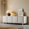 Modanio Modern White Rectangle Tall TV Stand with Storage - Modanio