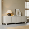 Modanio Modern White Rectangle Tall TV Stand with Storage - Modanio