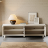 Modanio Modern White Rectangle Tall TV Stand with Storage - Modanio