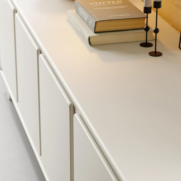 Modanio Modern White Rectangle Tall TV Stand with Storage - Modanio