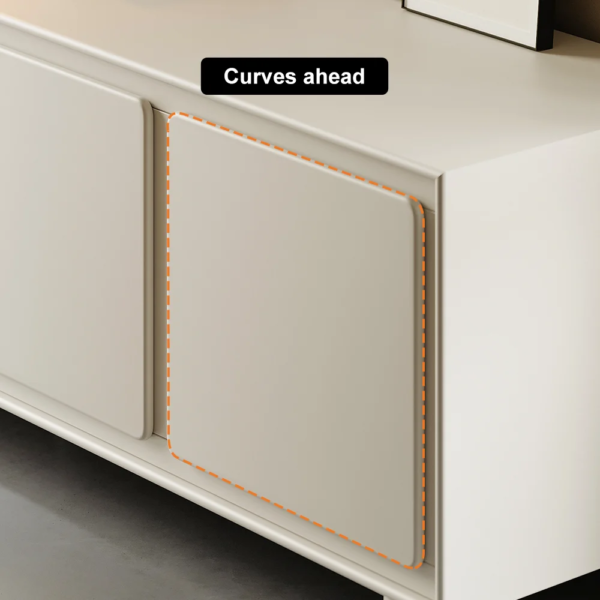 Modanio Modern White Rectangle Tall TV Stand with Storage - Modanio