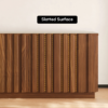 Modanio Ash Wood Slatted Walnut TV Console with Italian Marble Top - Modanio