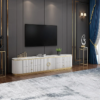 Modanio Plalue Modern White TV Console with 4 Drawers - Modanio