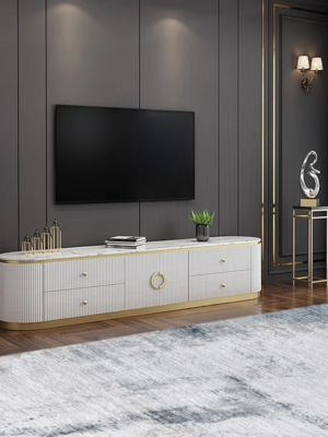 MOD-TC-20_1 Modanio Plalue Modern White TV Console with 4 Drawers - Modanio