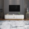 Modanio Plalue Modern White TV Console with 4 Drawers - Modanio