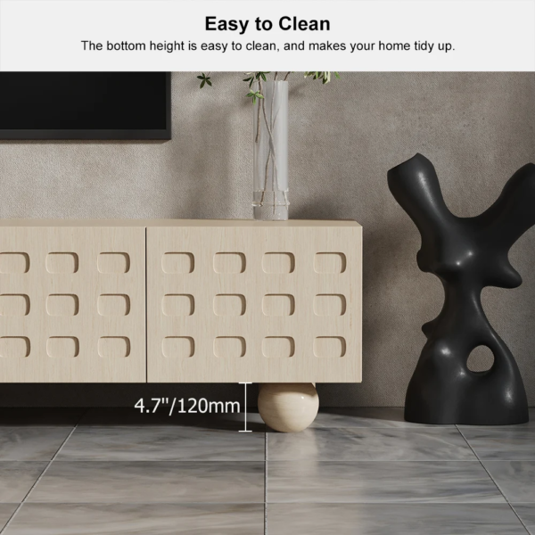 Modanio Whitewash Wood TV Console with Storage - Modanio