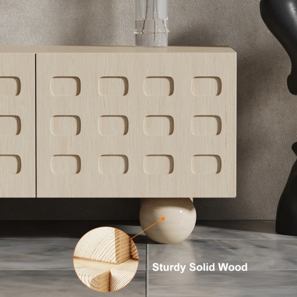 Modanio Whitewash Wood TV Console with Storage - Modanio
