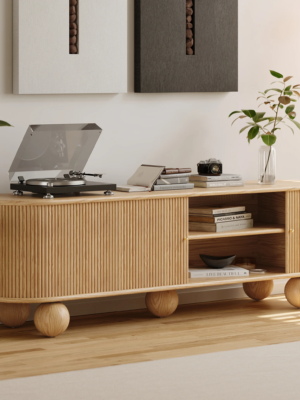 MOD-TC-22_1 Modanio Stria Oval Fluted TV Console with Storage - Modanio