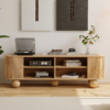 Modanio Stria Oval Fluted TV Console with Storage - Modanio