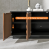Modanio Modern Black & Natural Geometric Design TV Console with Storage - Modanio